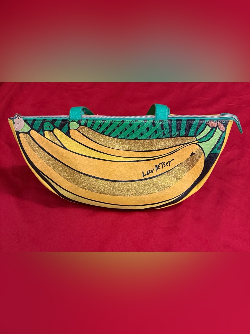 Lilly Pulitzer Banana Print Yellow & Green Wristlet Clutch